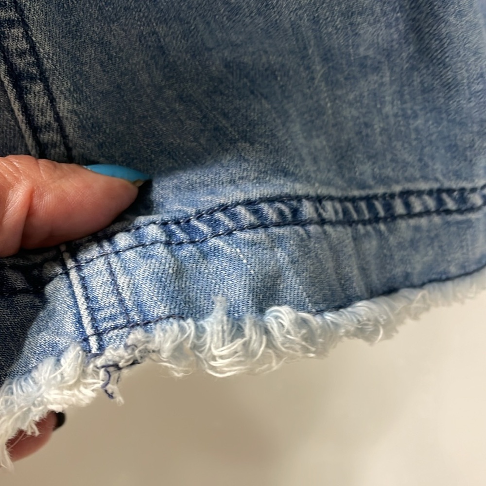 We The Free Denim Mini Dress by Free People . Oversized . Pockets. NEW Condition - Picture 5 of 9